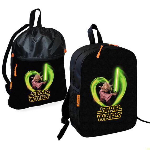 Школьный рюкзак детский Йода Star Wars + Сумка для обуви спортивной формы рюкзак-мешок  для мальчика (01693)