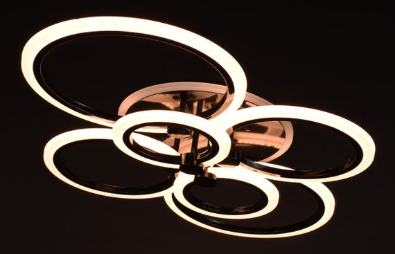 Люстра світлодіодна стельова LED світильник для квартири на стелю лед з пультом 27763 Чорний 11х57х77 см. | Зображення 2