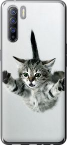 Чехол на Oppo Reno 3 Летящий котёнок "2322u-1901-17620"