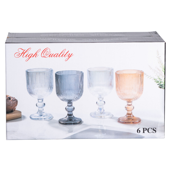 Набір келихів для вина 6 шт по 220 мл на низькій ніжці Прозорий HP-19-104 | Зображення 4
