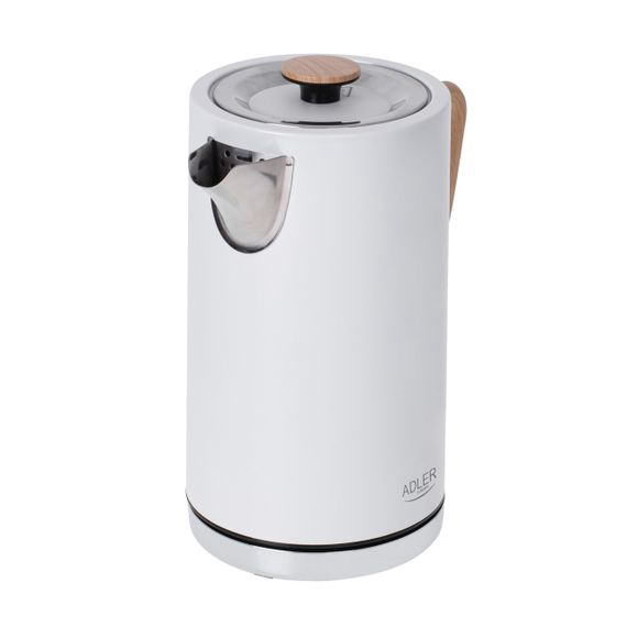 Електрочайник з нержавіючої сталі Adler AD 1347 білий 1,7 л, 2200 Вт | Зображення 2