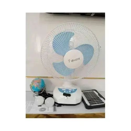 Вентилятор портативний SONALAS SL662 сонячна панель 2 LED лампи 2 швидкості автообіг 6Вт USB 9V/4500 мАг | Зображення 1