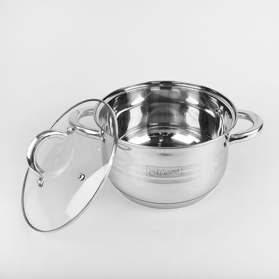 Кастрюля Maestro MR-3513-20, 3.9 л, 20 см, из нержавеющей стали с крышкой, для всех типов плит | Зображення 2