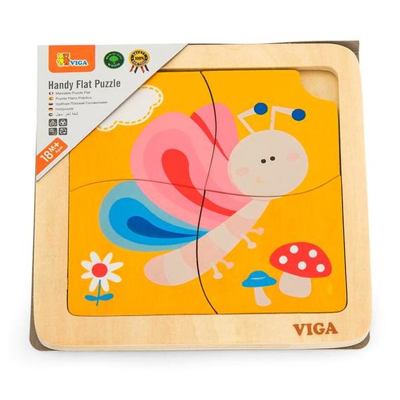 Дерев'яний міні-пазл Viga Toys Метелик, 4 ел. (50136)