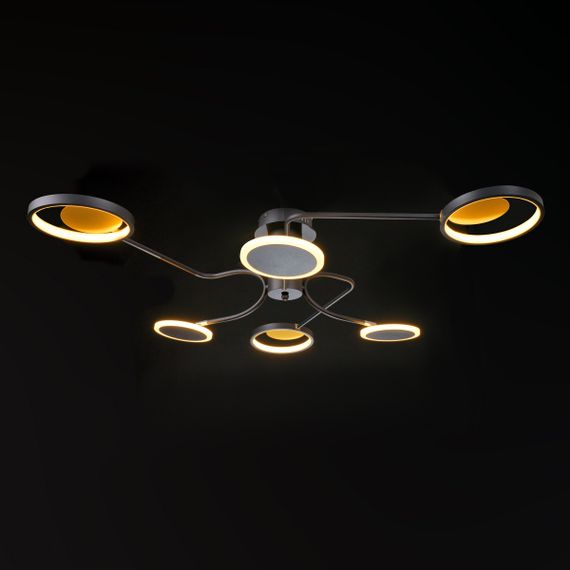 Люстра светодиодная потолочная 40W WW+NW+CW WH BK+G (BR-01 657C/6) | Зображення 4