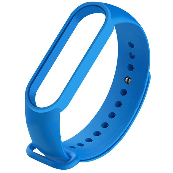 Силіконовий ремінець для Xiaomi Mi Band 3/4 Білий Синій / Blue