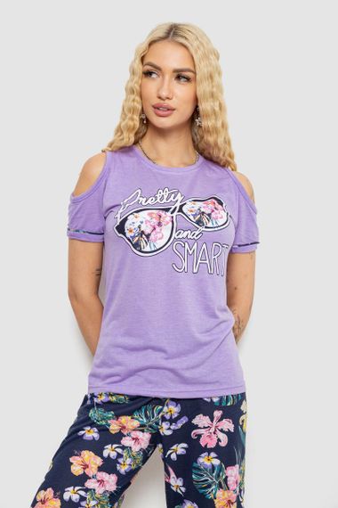 Піжама жіноча з принтом, колір бузковий, 243R2038-D | Зображення 1