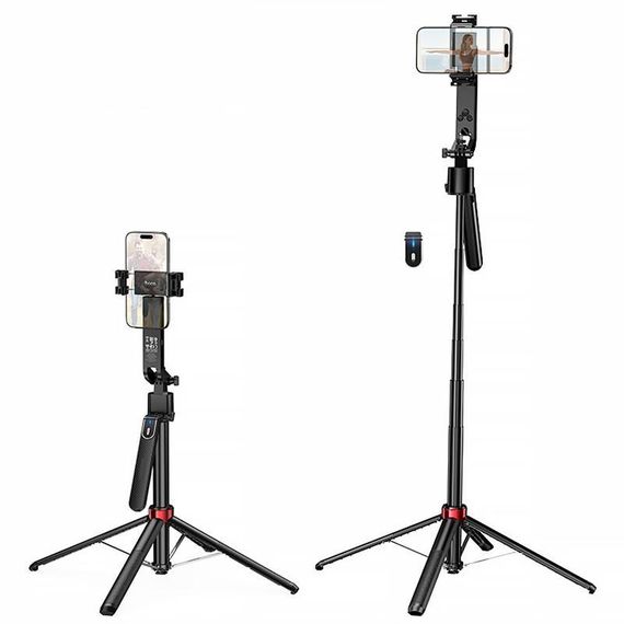 Монопод для селфи Hoco DYY04 трипод + съемный BT пульт Black | Зображення 1