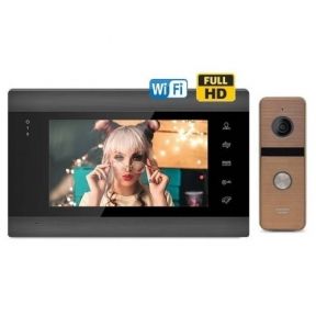 Комплект домофона CoVi Security Steel Force Wi-Fi Black  панель Iron FHD Bronze