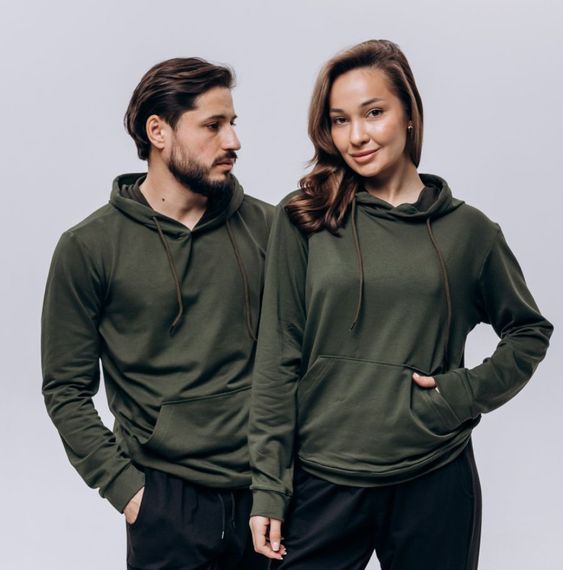 Худи жіноче (unisex) хакі двохнитка | Зображення 1
