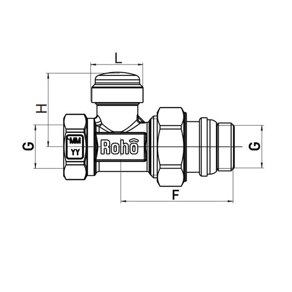 Кран радиаторный Roho R5261-050 - 1/2" прямой (антипротечка) (RO0135) | Зображення 1