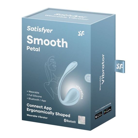 Смарт-віброяйце Satisfyer Smooth Petal Connect App Light Blue | Зображення 8