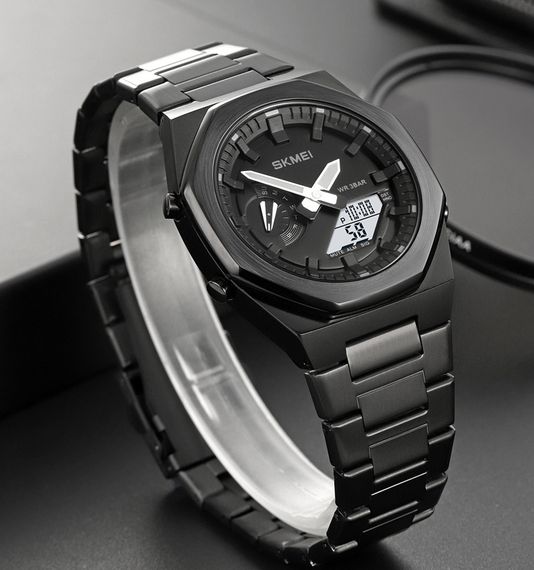 Годинник S2kmei 1816BKBKWT Black-Black-White | Зображення 3