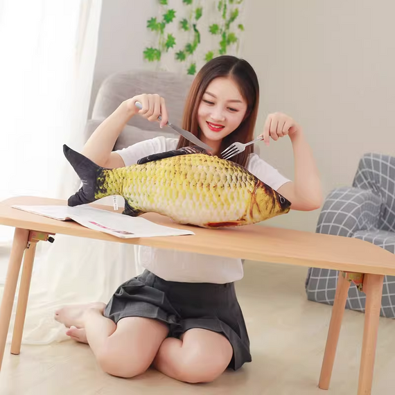 М'яка дитяча іграшка Риба Карась золотистий 70 см, подушка-іграшка для шанувальників риб | Зображення 5