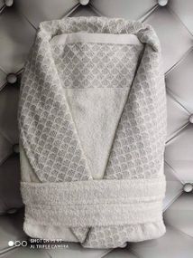 Халат чоловічий+рушник (50х90см) Pupilla Mila krem ​​Махра