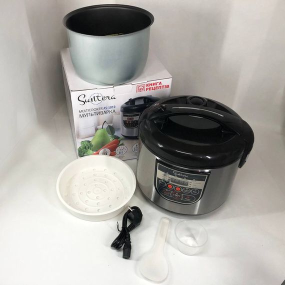 Мультиварка Suntera AS-1010S 900 Вт, многофункциональная мультиварка, пароварка для кухни бытовая | Зображення 6