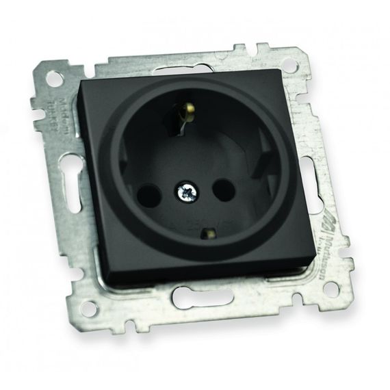 Механізм розетки з/з, 16А, RITA, Mutlusan, чорний, (арт.47-05-53)