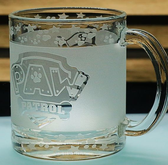 Детская стеклянная чашка-кружка 320 мл с гравировкой Щенячий патруль Гонщик | Зображення 4