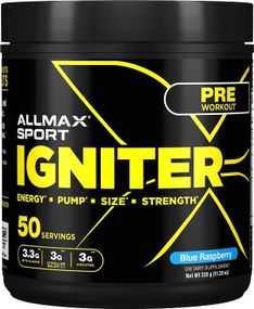 Передтренувальний комплекс AllMax Igniter, Pre-Workout 320 g (Blue Raspberry)