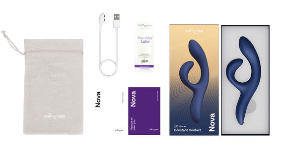 Смарт вібратор-кролик We-Vibe Nova Midnight Blue, ергономічний, регульований кут нахилу стовбура | Зображення 5