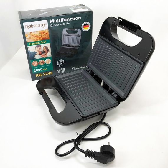 Домашний гриль Rainberg RB-2249, Вафельница 3в1, Мультипекарь вафельница, RI-789 Бутербродница 4в1 | Зображення 8