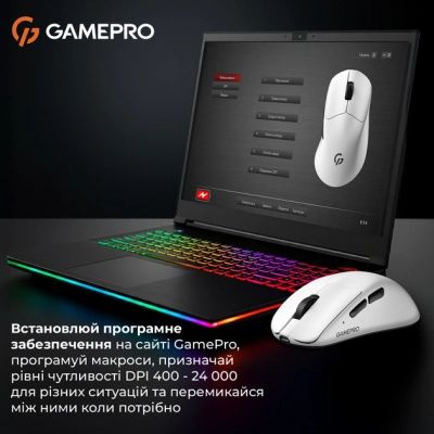 Мышка GamePro Genesis Avenger Wireless/Bluetooth/USB White (GM096W) | Зображення 3