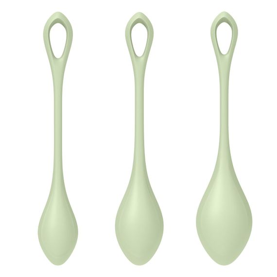 Набір йоні намистин Satisfyer Yoni Power 2 Light Green, диаметр 2-2,5-3см, вес 22-44-73гр | Зображення 2