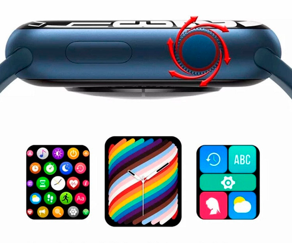 Смарт часы 1.75" XPRo HW56 Plus SERIES 7 WC Full Screen 44 мм черные (HW56 Plus_1200) | Зображення 4