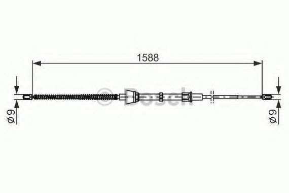 Трос ручного гальма задній VAG (вир-во Bosch) BOSCH 1987482266 на SEAT IBIZA V (6J5, 6P5)