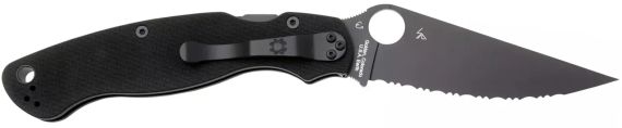 Ніж Spyderco Military 2 Black Blade Serrated | Зображення 1
