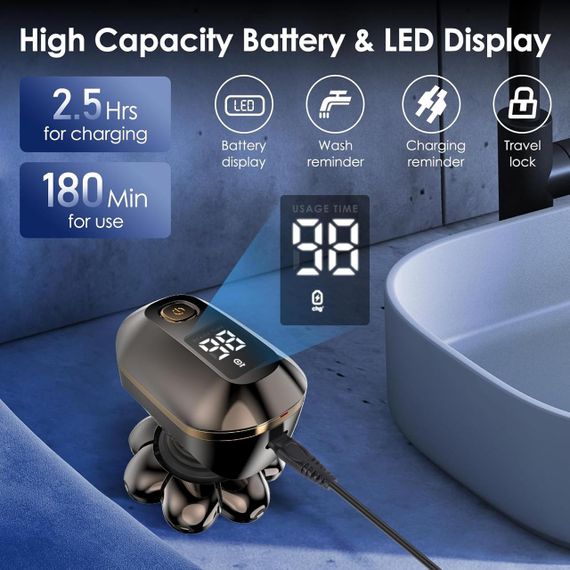 Бритва електрична, водонепроникний чоловічий набір для догляду, SOPPY, електробритва | Зображення 2