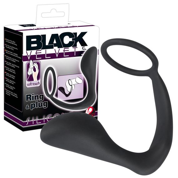 Анальна пробка з кільцем для мошонки BV Ring & Plug Sex Aura