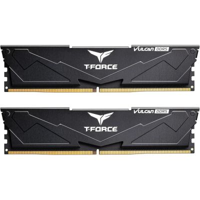Модуль памяти для компьютера DDR5 32GB (2x16GB) 6000 MHz T-Force Vulcan Black Team (FLBD532G6000HC38JDC01)