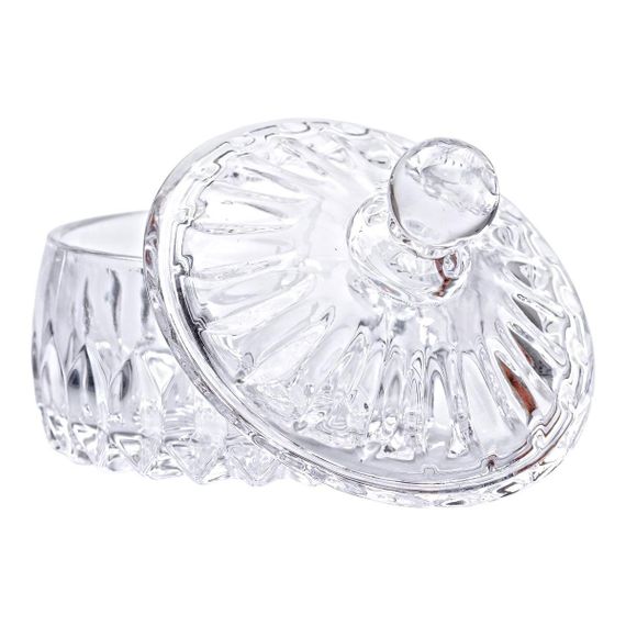 Цукерниця з кришкою кругла скляна прозора HP-4-124 | Зображення 2