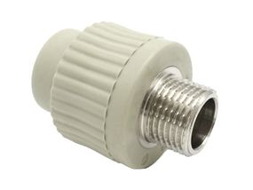 Муфта комбінована з зовнішньою різьбою PPR Ø25x1/2" сірий колір Grandi 25/100