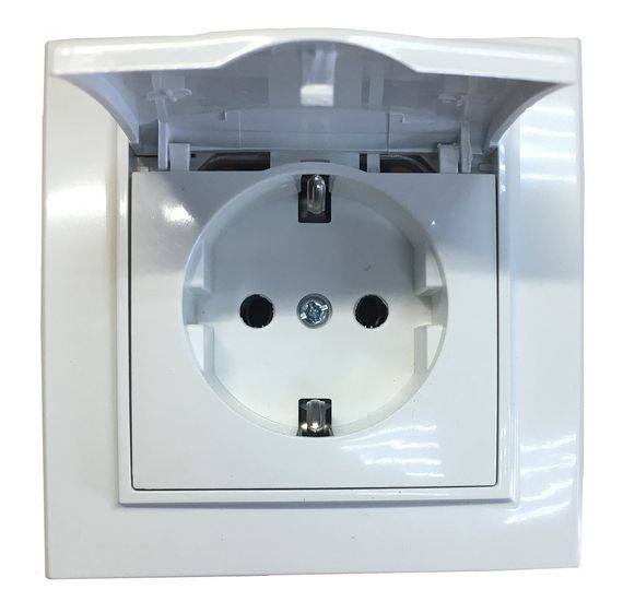 Розетка внутрішній установки 1-а з/к з кришкою біла IP20 Malta Ny95000961 | Зображення 2