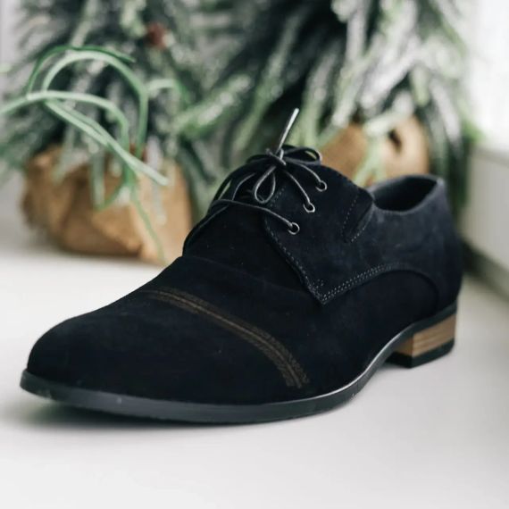 Туфлі чоловічі замшеві, чорні 45 розмір 29 см | Зображення 2