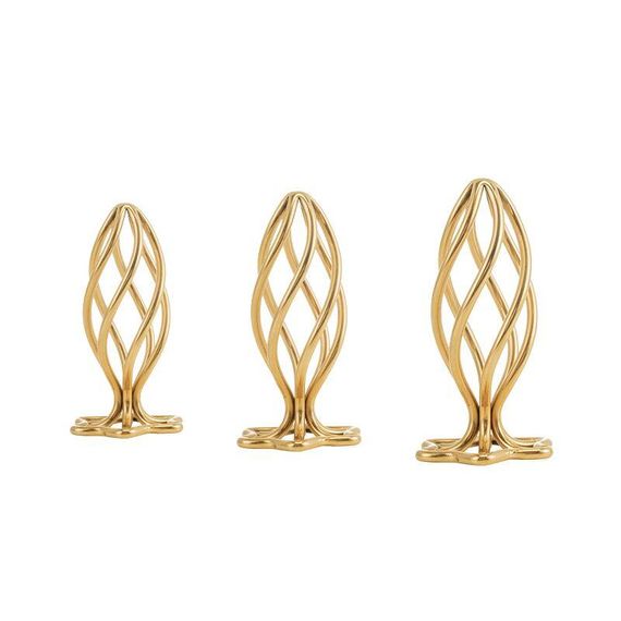 Анальна пробка LOCKINK SEVANDA Hollow Spiral Golden Metal Anal Plug — L size Sex Aura | Зображення 9