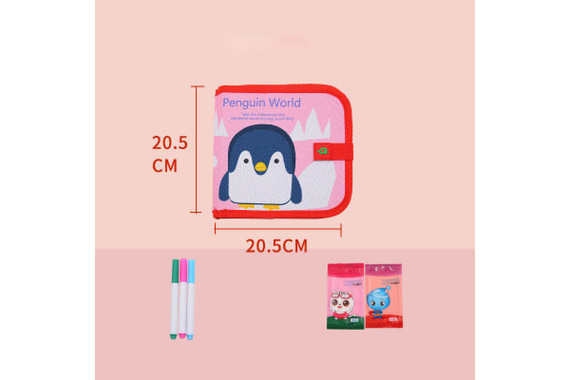 Багаторазовий альбом для малювання із фломастерами Penguin World | Зображення 1