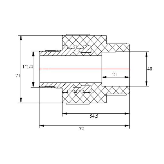 Муфта PPR Blue Ocean 40х1" 1/4 ЗР SD00006396 | Зображення 1