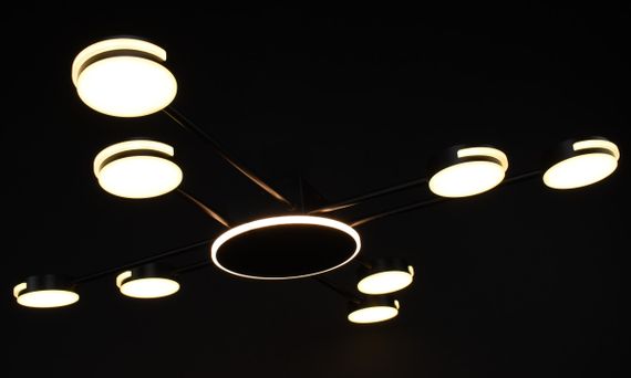 Люстра світлодіодна стельова LED світильник для квартири на стелю лед 27558 Чорний 10х100х100 см. | Зображення 2