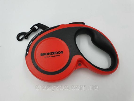 Поводок-рулетка для собак BronzeDog до 30 кг красная лента 5 м UB05М-3 | Зображення 6
