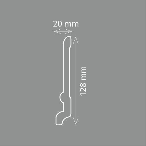 Плінтус для підлоги Sachex (Німеччина) CF-13, дюрополімер, 130x20x2000мм | Зображення 1