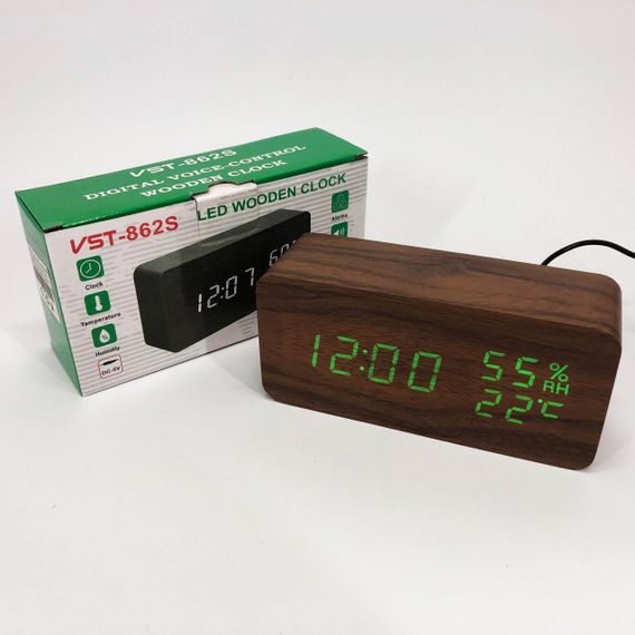 Часы со светящимся табло VST-862S-4, Современные часы с LED подсветкой Настольные LED AL-33 | Зображення 8