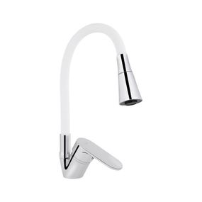 Смеситель для кухни Lidz Tani 008F3 с гибким изливом (k40) LDTAN008F3WCR37037 Chrome/White