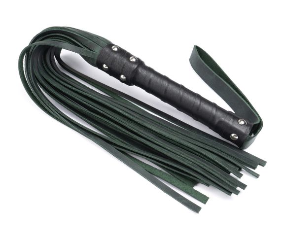 Флоггер из натуральной кожи Flirty Hard Leather - Green, BG-00032 sexstyle | Зображення 2