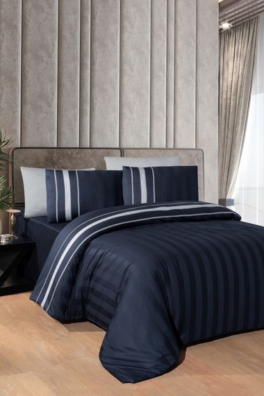 Постільна білизна First Choice Deluxe Satin DARK 160х220 см сімейний Artwel Navy Blue