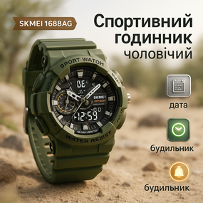 Новые командирские часы SKMEI 1688AG, Мужские часы с пластиковым ремешком Фирменные спортивные ZG-66