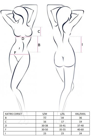 Корсет з пажами Passion KATRISS CORSET L/XL, black, трусики, шнурівка Sex Aura | Зображення 2