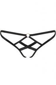 Відкриті трусики Passion Exclusive NICKY THONG Чорні L/XL